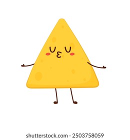 Nacho character design. Nachos on white background.