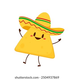 Nacho character design. Nachos on white background.