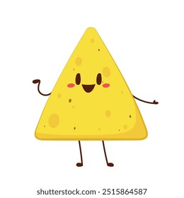 Design de personagem nacho. Nachos sobre fundo branco.