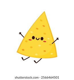 Nacho character design. Nachos on white background.