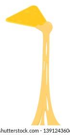 Nacho and cheese dip vector. white background. wallpaper. free space for text. copy space. cheese stretch.