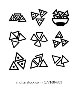 Nacho-Chips-Symbol oder Logo einzeln auf Zeichen, Vektorgrafik - Kollektion von hochwertigen, schwarzen Vektorsymbol
