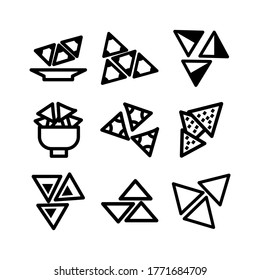 nacho chips icon or logo isolated sign symbol vector illustration - Collection of high quality black style vector icons
