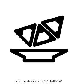 icono de nacho chips o logotipo símbolo de signo aislado ilustración vectorial - iconos vectoriales de estilo negro de alta calidad
