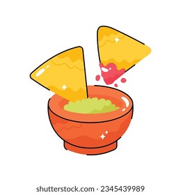 Nacho doodle vector filled outline Sticker. EPS 10 file