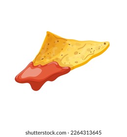 nacho food mexican cartoon. nachos tortilla, snack appetizer, corn cuisine, spicy cheese, sauce chip, chips guacamole, tasty delicious nacho food mexican vector illustration