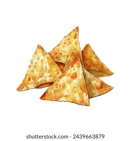 nacho mexican food vector illustration in watercolour style