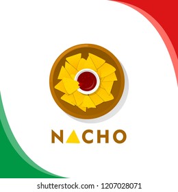 Nacho vector cartoon design. Mexican food vector design