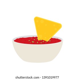 Nacho vector. Nachos on white background. sauce cup vector.