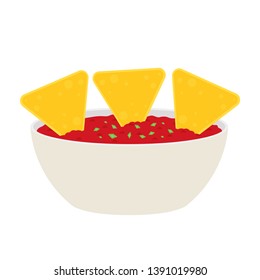 Nacho vector. Nachos on white background. sauce cup vector.