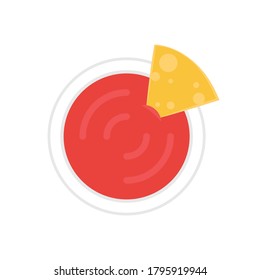 Nacho vector. Nachos on white background. sauce cup vector.