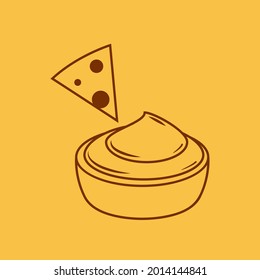 Nacho vector. Nachos on white background. sauce cup vector. Nachos logo design.