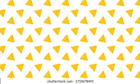 Nacho vector. Nacho pattern wallpaper. Nachos on white background.