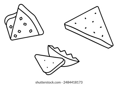 Nachos artistic line art elegant food display