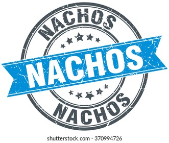 nachos blue round grunge vintage ribbon stamp