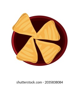 nachos in bowl food icon isolated