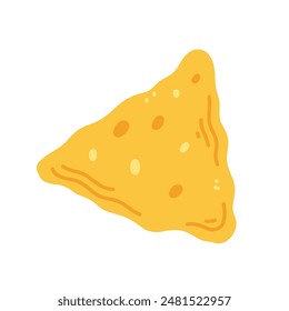 Nachos in cartoon flat style isolated on white background. Vector illustration with Mexican traditional food.