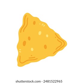 Nachos in cartoon flat style isolated on white background. Vector illustration with Mexican traditional food.