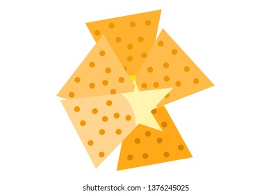 Nachos with cheese sauce.