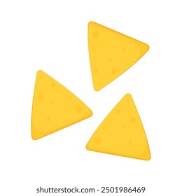 Nachos chip vector. Tortilla chips or nachos tortillas flat vector color icon.