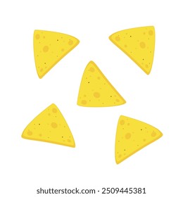 Nachos chip vector. Tortilla chips or nachos tortillas flat vector color icon.