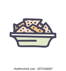 nachos color vector doodle simple icon design