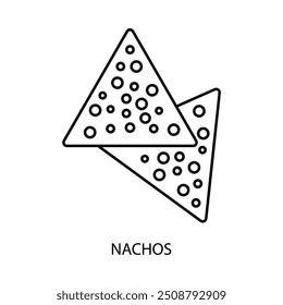 ícone da linha de conceito nachos. Ilustração de elemento simples. nachos conceito esboço símbolo design.