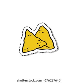 nachos doodle icon, sticker