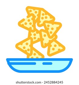 nachos fast food color icon vector. nachos fast food sign. isolated symbol illustration