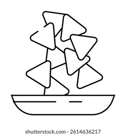 nachos fast food line icon vector. nachos fast food sign. isolated contour symbol black illustration