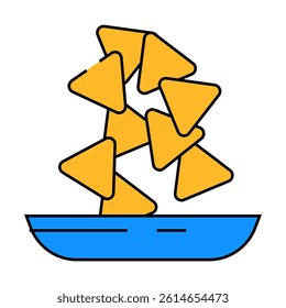 nachos fast food line icon vector. nachos fast food sign. isolated symbol illustration