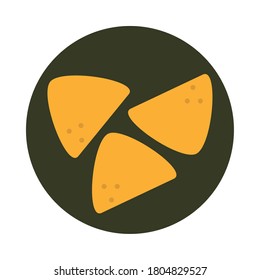 nachos food appetizer snack block and flat icon vector illustration