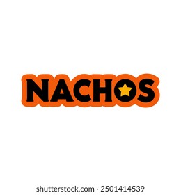 nachos food sticker vector illustration template design