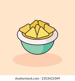 Nachos Free Vektorcartoon Ikone Illustration.Mexican Food Icons Konzept einzeln . flacher Cartoon-Stil