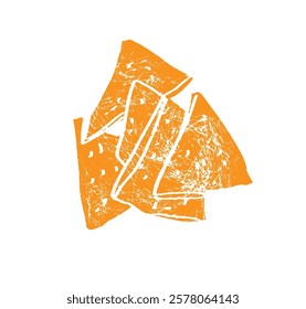 Nachos golden, crunchy tortilla chips illustration