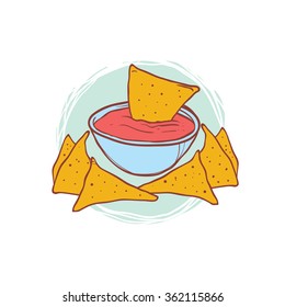 Nachos Hand-Drawn Illustration