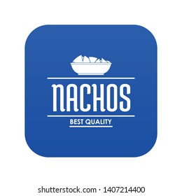 Nachos icon blue vector isolated on white background