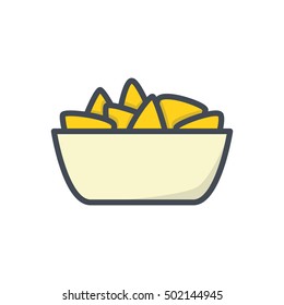 Nachos Icon Fast Food Colored