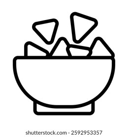 Nachos icon illustration in line style. Perfect for website mobile app presentation. Suitable for any user interface and user experience