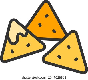 Nachos Icon image. Suitable for mobile application.