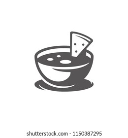 Nachos icon isolated on white background vector illustration. Street fast food vector graphic silhouette.