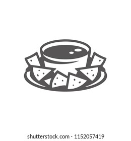 Nachos icon isolated on white background vector illustration. Street fast food vector graphic silhouette.