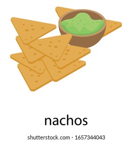 Nachos icon. Isometric of nachos vector icon for web design isolated on white background