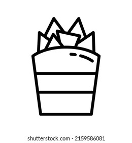 Nachos Icon. Line Art Style Design Isolated On White Background