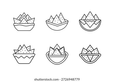 nachos, Symbol, Linie, Vektorgrafik einzeln
