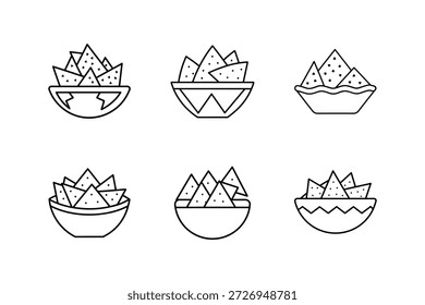 nachos, Symbol, Linie, Vektorgrafik einzeln