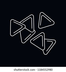 Nachos icon. Outline illustration of Nachos vector icon for web and advertising isolated on black background. Element of culture and traditions