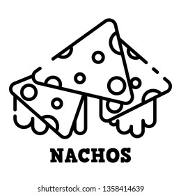 Nachos icon. Outline nachos vector icon for web design isolated on white background