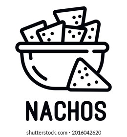 Nachos icon. Outline nachos vector icon for web design isolated on white background