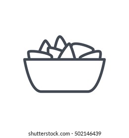 Nachos Icon Outlined Fast Food